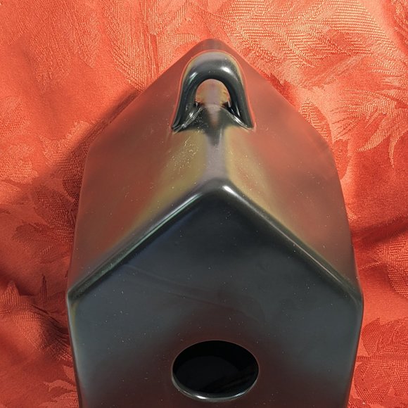 Great addition to your collection. Large black matte "Haunted" birdhouse. - Picture 3 of 6